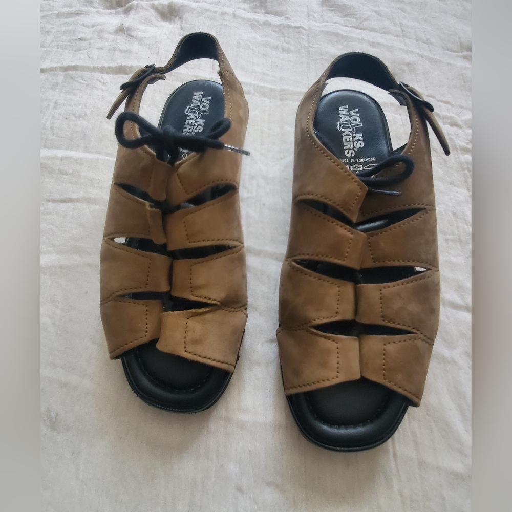 Volks Walkers Women's Brown Leather Sandals Size 36